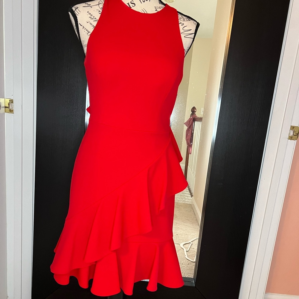 Red interview dress